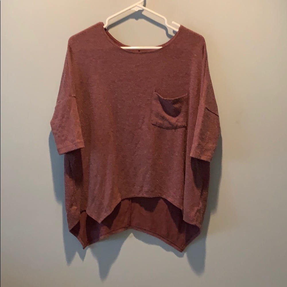 American Eagle Maroon Half Sleeve Tee Shirt